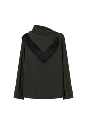Una shirt with draped neckline