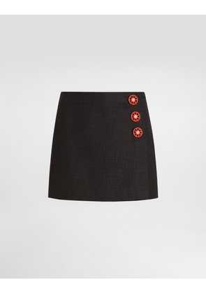 Dolce & Gabbana Miniskirt In Fabric - Woman Skirts Black 36