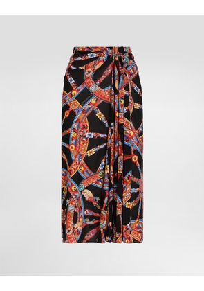 Dolce & Gabbana Carretto-print Viscose Jersey Skirt - Woman Skirts Multicolor 46
