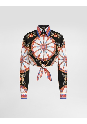Dolce & Gabbana Carretto-print Cotton Poplin Shirt - Woman Shirts And Tops Multi-colored 36