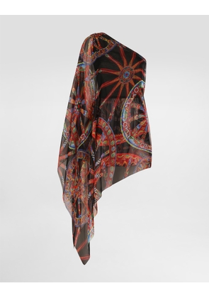 Dolce & Gabbana One-shoulder Carretto-print Chiffon Dress - Woman Dresses Multicolor 44