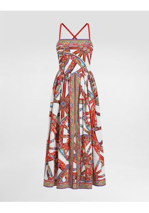 Dolce & Gabbana Carretto-print Poplin Short Dress - Woman Dresses Multi-colored 42
