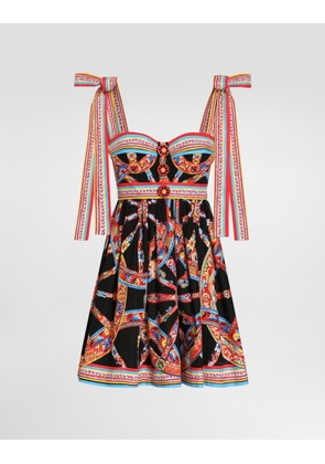 Dolce & Gabbana Carretto-print Poplin Dress - Woman Dresses Multi-colored 52