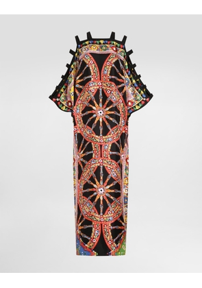 Dolce & Gabbana Carretto-print Twill Kaftan Dress - Woman Dresses Multi-colored 46