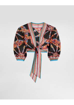 Dolce & Gabbana Carretto-print Batiste Top - Woman Shirts And Tops Multicolor 38