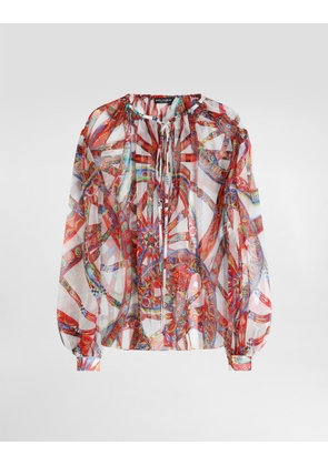 Dolce & Gabbana Carretto-print Chiffon Top - Woman Shirts And Tops Multicolor 42