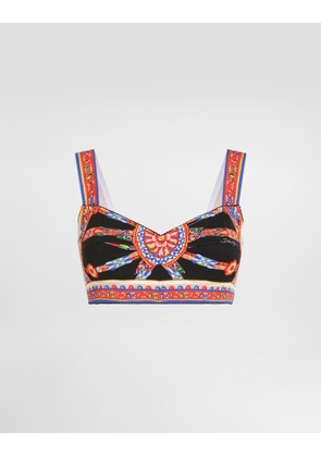 Dolce & Gabbana Carretto-print Charmeuse Top - Woman Shirts And Tops Multi-colored 42