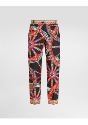 Dolce & Gabbana Carretto-print Poplin Trousers - Woman Pants And Shorts Multi-colored 38