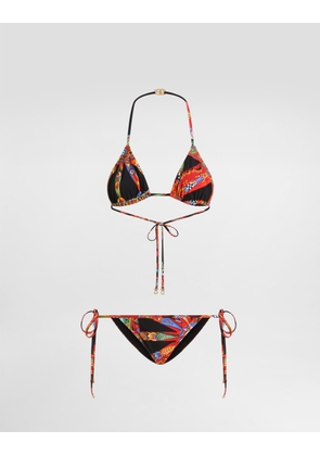Dolce & Gabbana Carretto-print Triangle Bikini - Woman Swimwear Multicolor 4