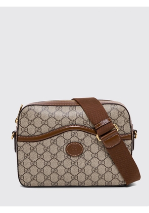 GUCCI Interlocking G Crossbody Bag in GG Supreme Fabric with Leather Details