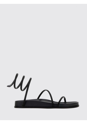 RENE CAOVILLA Crystal-Embellished Satin Mules with Snake Strap