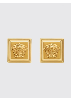 VERSACE Embossed Medusa Logo Brass Stud Earrings