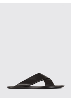 SAINT LAURENT Carlyle Smooth Calfskin Slide Sandals