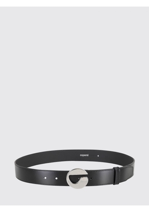 COPERNI Leather Belt with Adjustable Metal Monogram Buckle