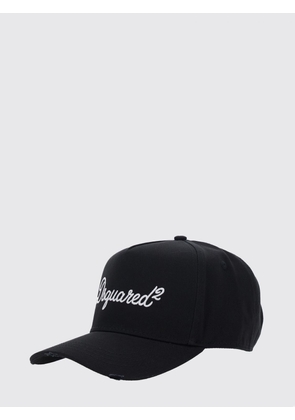 DSQUARED2 Black Cotton Baseball Cap with Rigid Visor