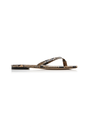 Aeyde Renee Snake Print Leather Sandals - Moda Operandi
