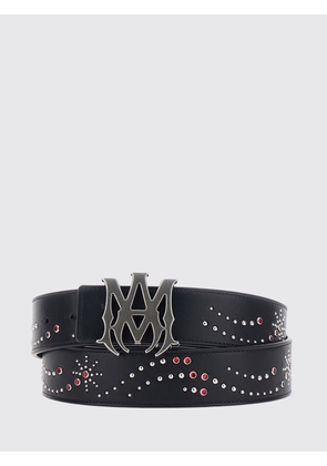 AMIRI Studded Leather Belt with Enamelled Monogram Buckle