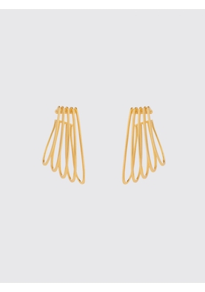 FEDERICA TOSI La Cage Asymmetrical Pendant Ear Cuff in Steel-Coloured Brass
