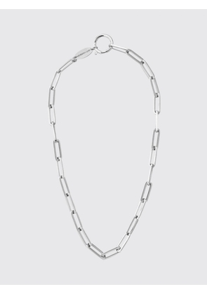 FEDERICA TOSI Chrome-Plated Brass Choker Necklace with Engraved Logo Plate