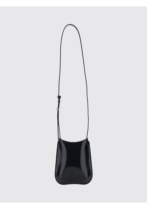 JACQUEMUS Le Bisou Brushed Calfskin Crossbody Bag with Logo