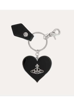 Vivienne Westwood Mirror Heart Orb Keyring Metal Black-pu-grain One Size Women