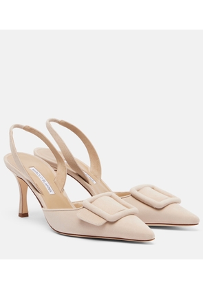 Manolo Blahnik Maysli suede slingback pumps