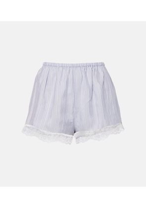Frame Stripe Lace silk shorts
