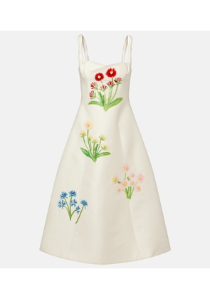 Leo Lin Beatrice embellished wool and silk midi dress