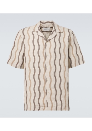 Frescobol Carioca Roberto printed linen bowling shirt