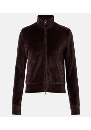Courreges Cotton-blend velvet track jacket