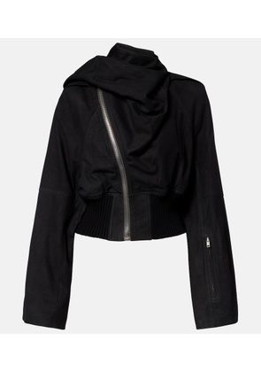 Rick Owens Scarf Flight leather jacket