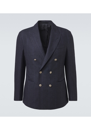 Eleventy Pinstriped wool, cotton, and cashmere blazer