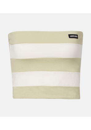 Miu Miu Striped cotton jersey bandeau top