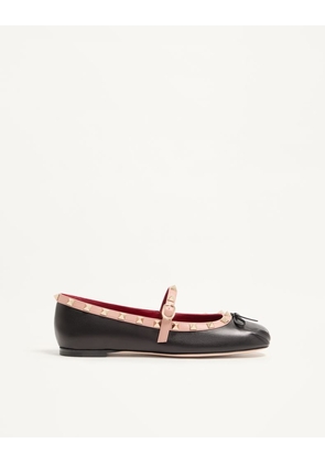 Valentino Garavani Mary-Jane Rockstud Nappa Ballerina 05 Mm Woman BLACK 35