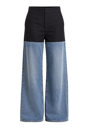 ALAÏA Basque Hybrid Wide-Leg Jeans - Moda Operandi