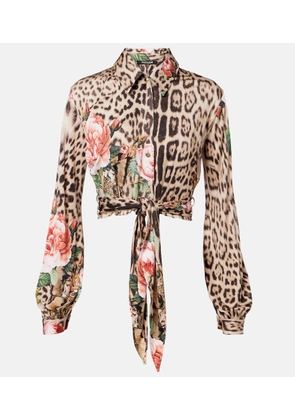 Roberto Cavalli Printed cropped shirt