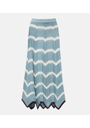 La DoubleJ Chevron crochet cotton midi skirt