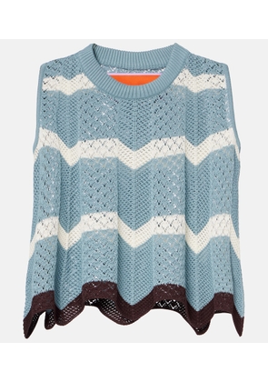 La DoubleJ Chevron crochet cotton crop top