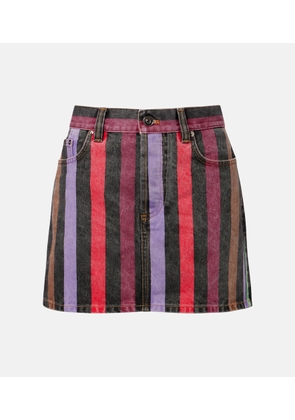 Versace Striped denim miniskirt