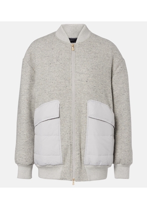 Eleventy Herringbone wool-blend down jacket