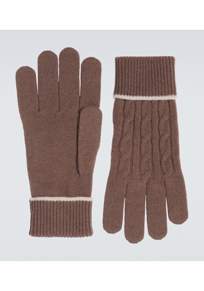 Eleventy Cable-knit cashmere gloves