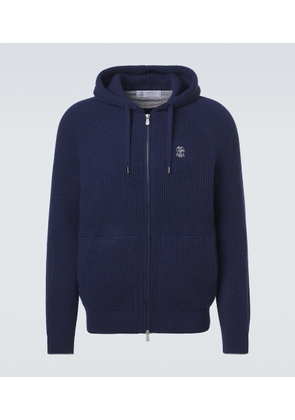 Brunello Cucinelli Ribbed-knit cashmere zip-up cardigan