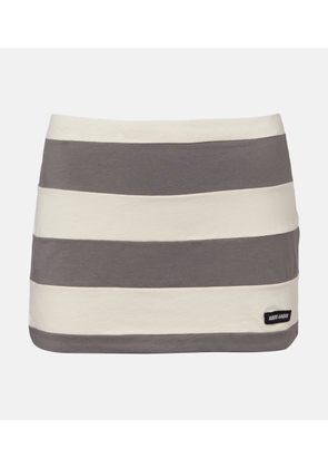 Miu Miu Striped cotton jersey miniskirt
