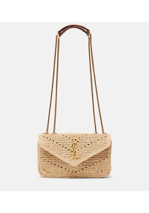 Saint Laurent Loulou Mini raffia shoulder bag