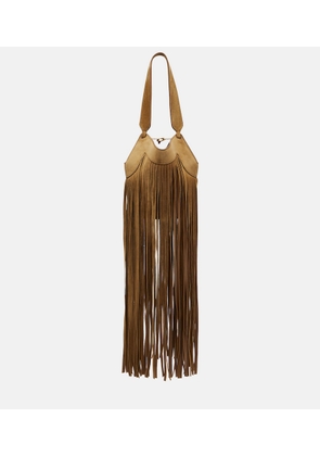 Khaite Lotus Nano fringed suede tote bag