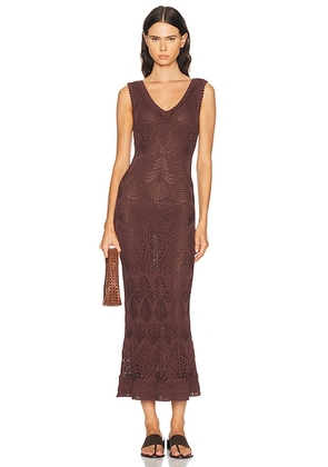 Staud Roan Dress in Root - Brown. Size L (also in XS, S, M).