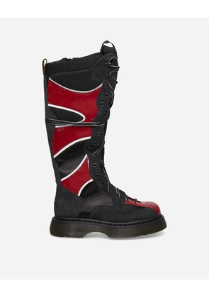 Women s Buzz Boxer 18 Eye Boots Black / Scarlet Red