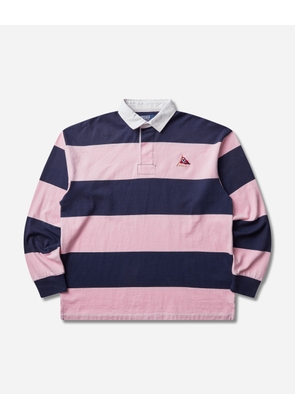 Men s Big Fit Striped Jersey Rugby Shirt Newport Navy / Pink