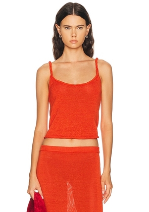 SEROYA Aimee Top in Scarlet Flame - Red. Size XS (also in S, M).
