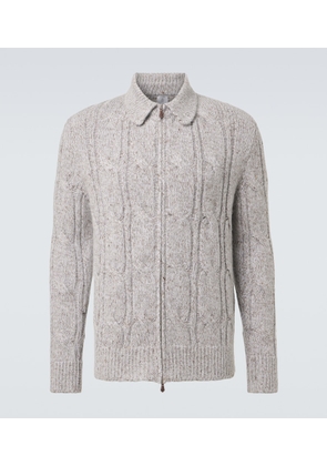 Eleventy Wool, alpaca and silk-blend zip-up cardigan